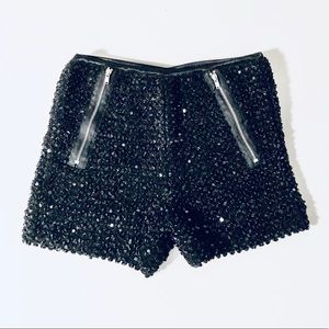 ❤️SOLD❤️Black Full Sequin Stretch Hotty Hot Shorts